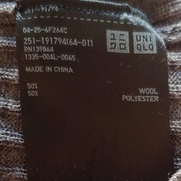 Uniqlo Merino Blend Ribbed V-Neck Sweater Gray - Picture 11 of 11